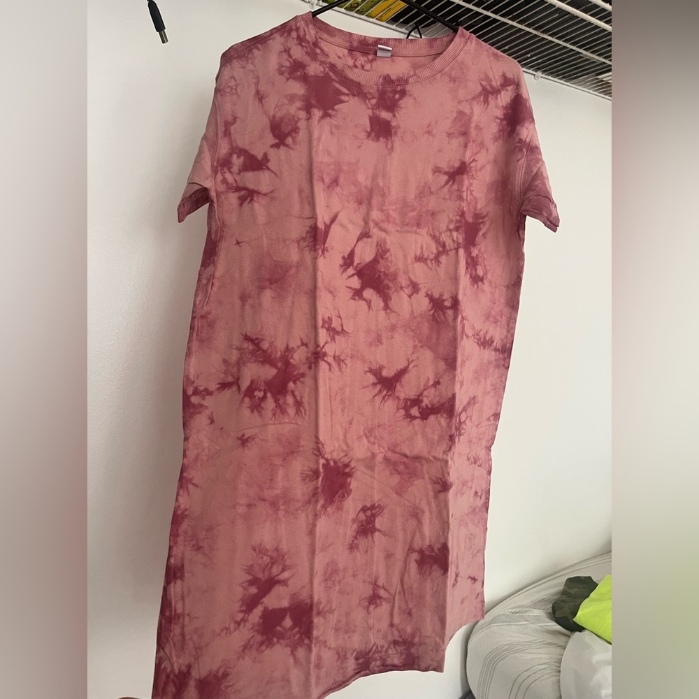 Pink Tie Dye T-Shirt Dress